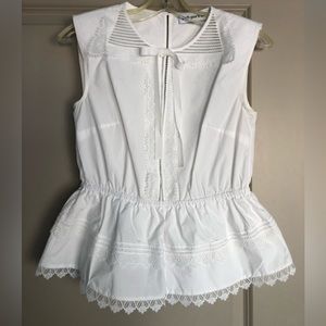 Self-Portrait white embroidered top
